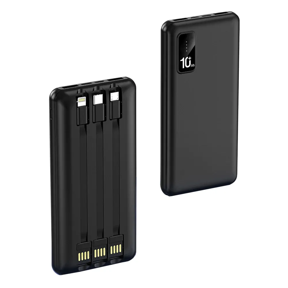 10000mAh Powerbank with 3 built in Cables