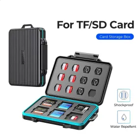 12 Slots SD Card 12 Slots TF Card Waterproof Memory SD Card Case for Camera Cards Storage Organizer
