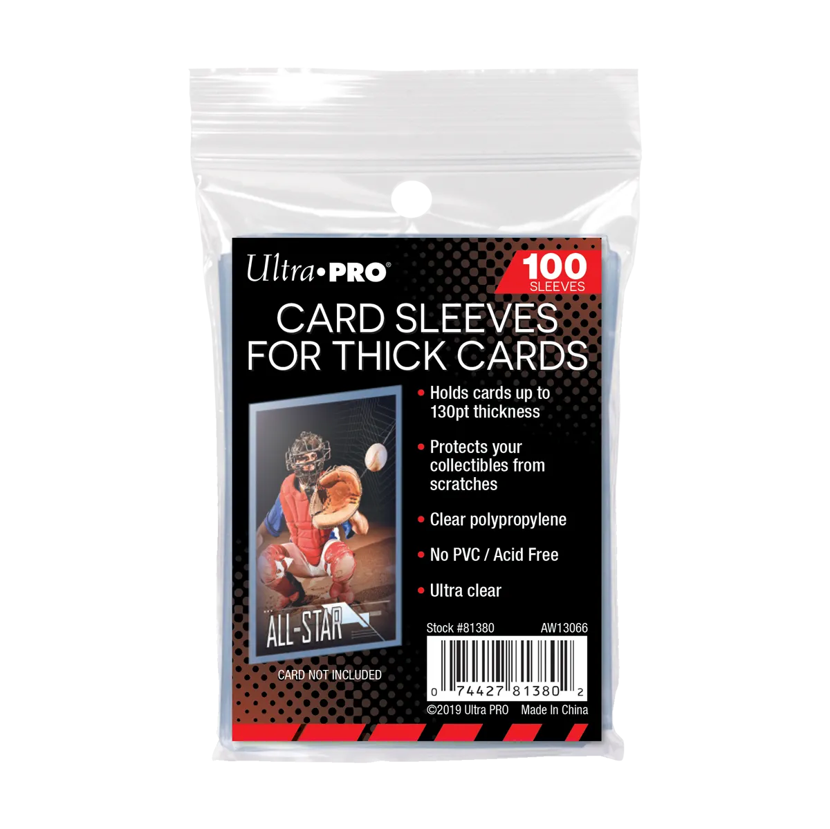 130PT Thick Card Sleeves for Standard Size Cards