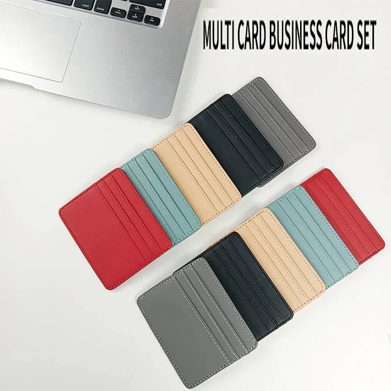 1Pc Pu Leather ID Card Holder Candy Color Bank Credit Card Box Multi Slot Slim Card Case Wallet Women Men Business Card Cover