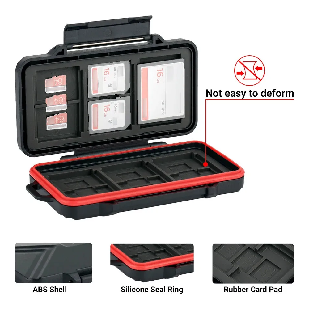 36 Slots SD Card Case Waterproof CF Micro SD Card Holder Storage Box with Carabiner Memory Card