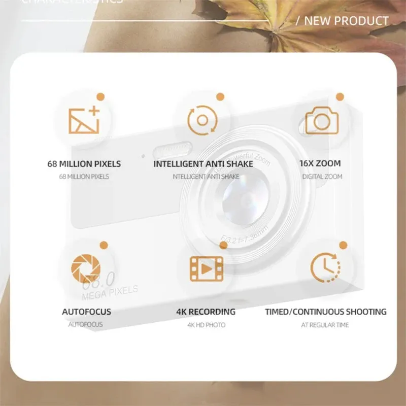 4K Wi-Fi Travel Camera with 16x Zoom