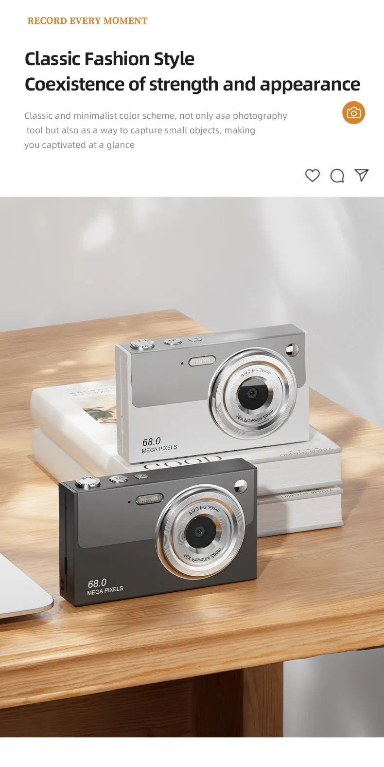 4K Wi-Fi Travel Camera with 16x Zoom