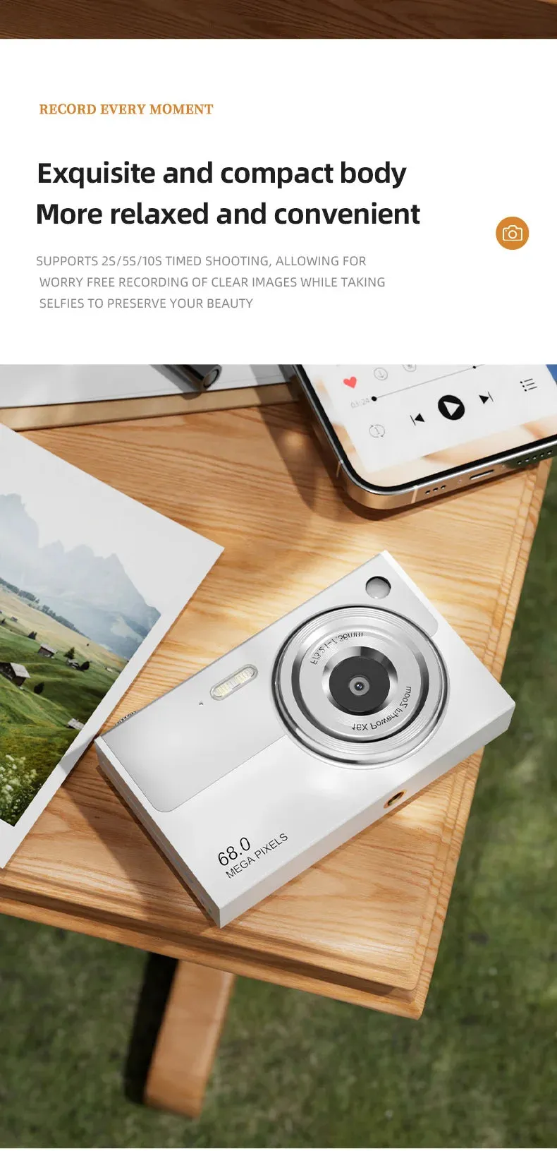 4K Wi-Fi Travel Camera with 16x Zoom