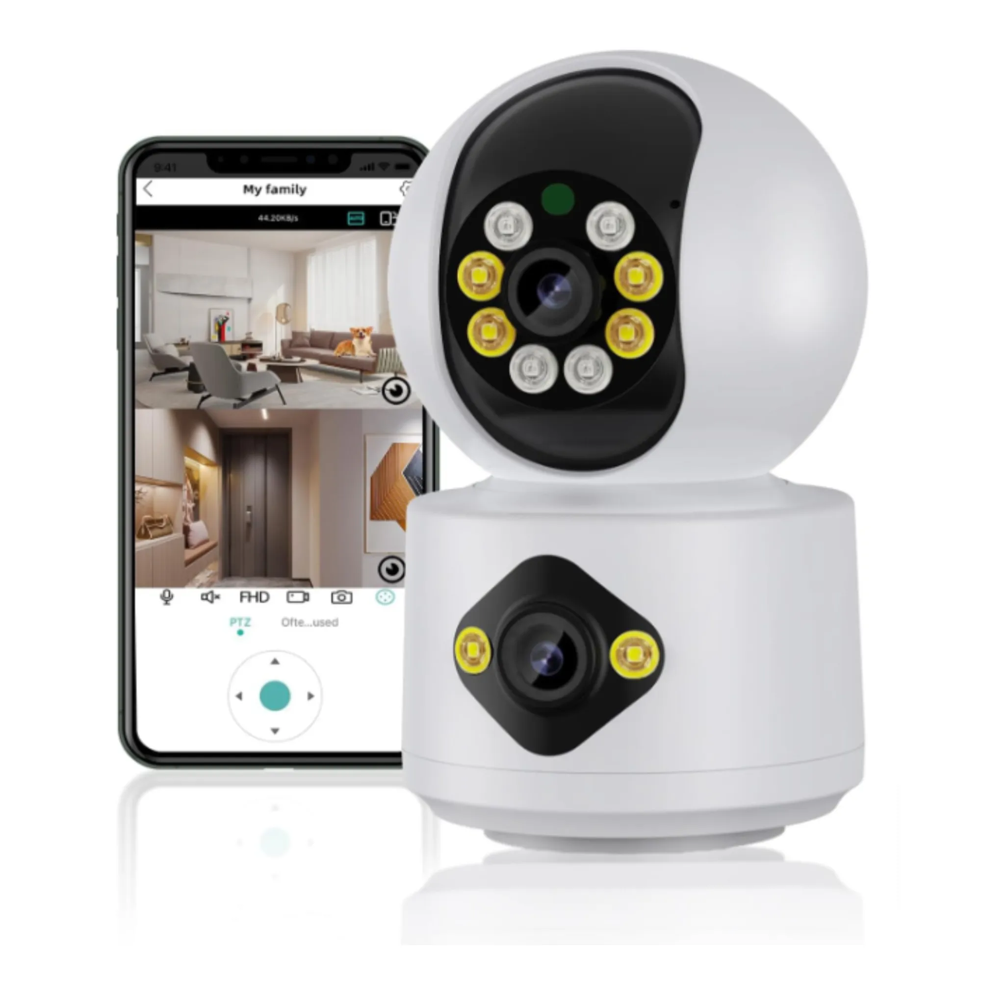 4MP Indoor WiFi IP 2-Way Security Camera with Dual Lens