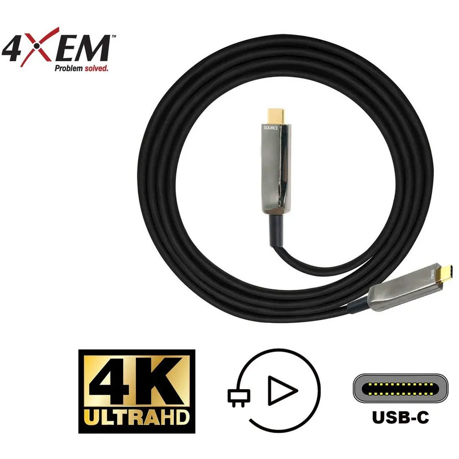 4XEM 25M Fiber USB Type-C Cable 4K@60HZ 21.6 Gbps 4XUSBCFIBER25M