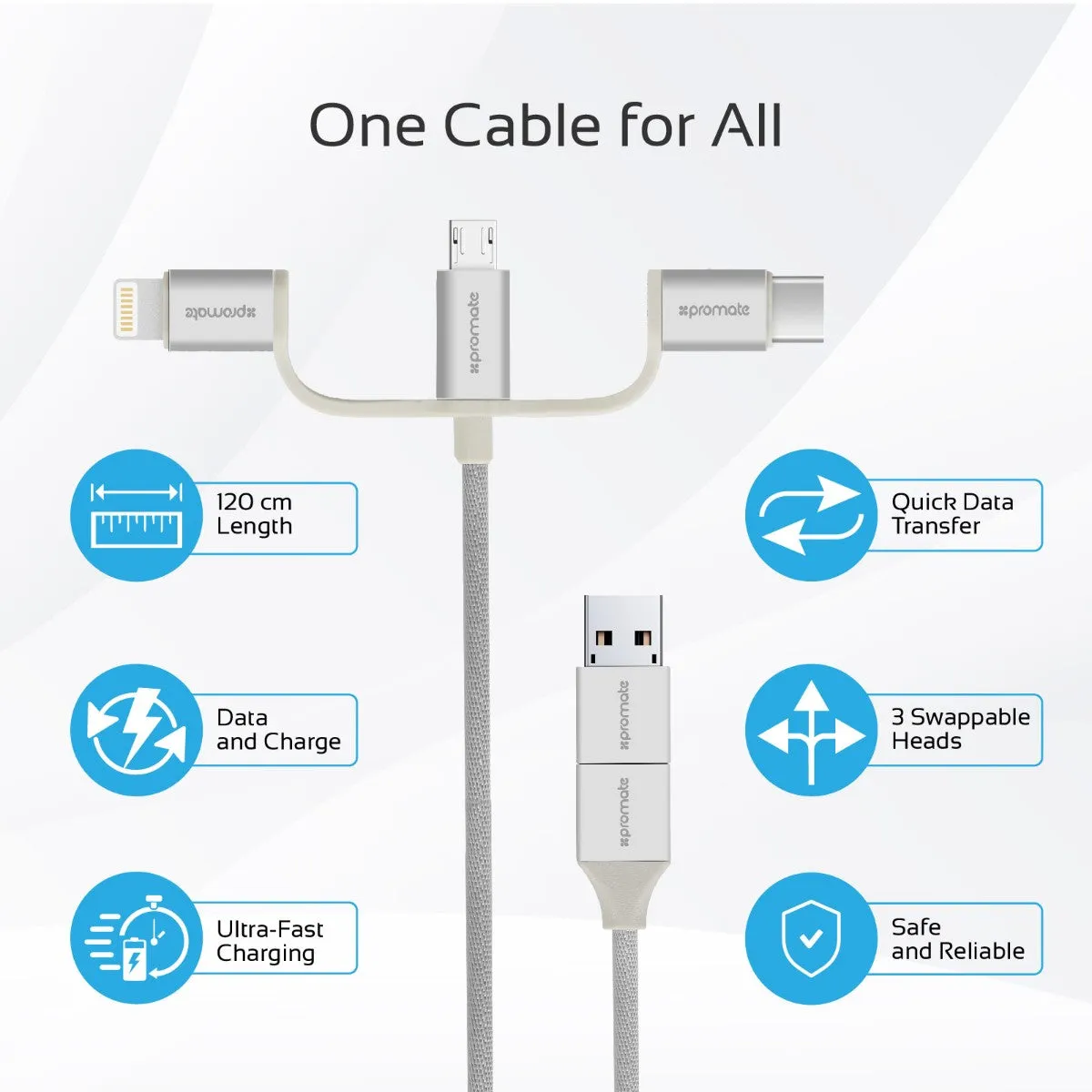 6-in-1 Smart USB Cable for Charging and Data Transfer