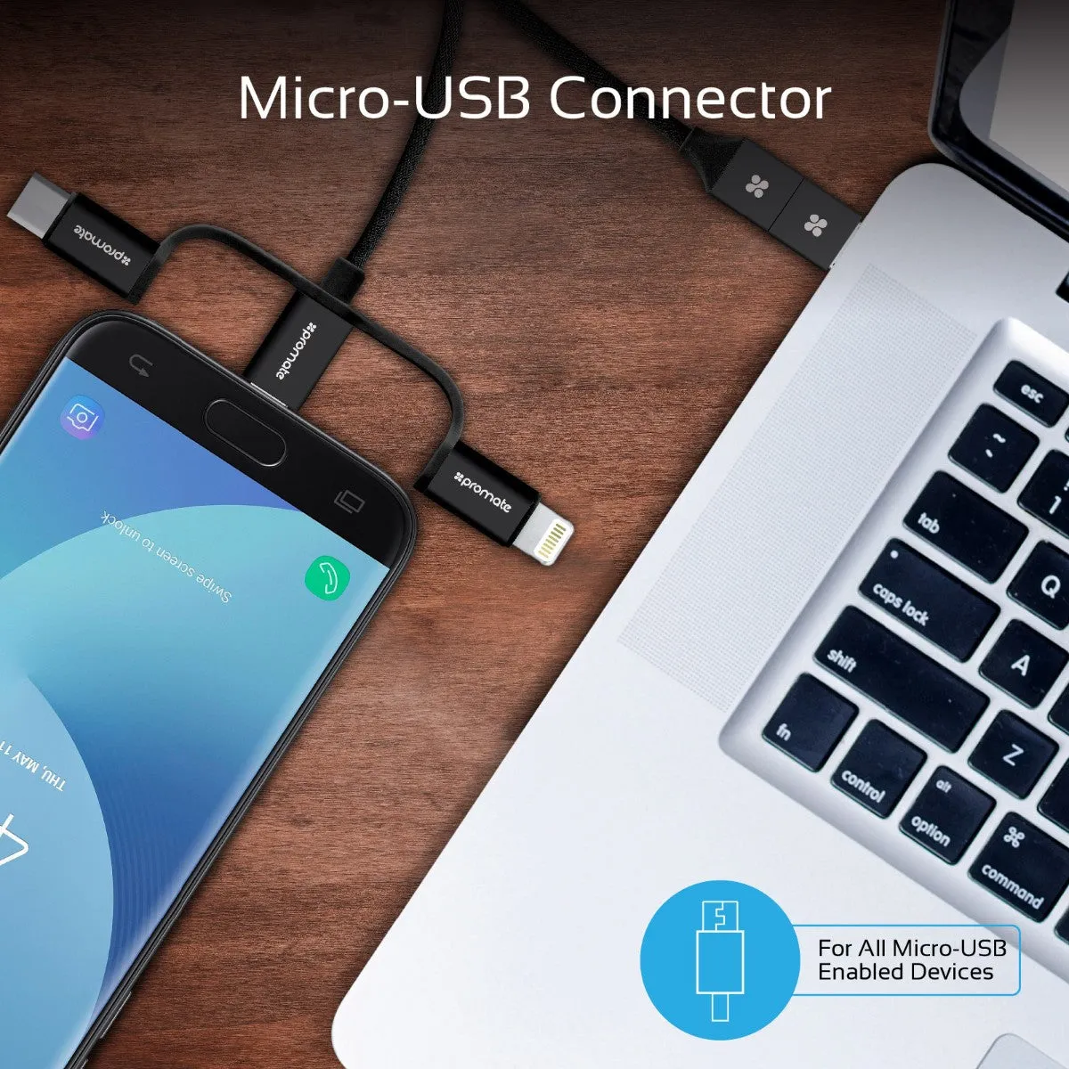 6-in-1 Smart USB Cable for Charging and Data Transfer