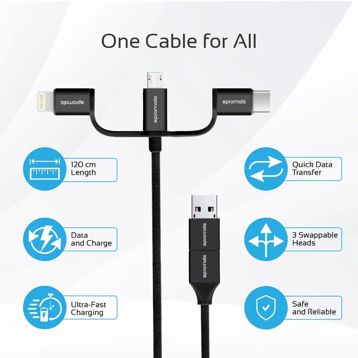 6-in-1 Smart USB Cable for Charging and Data Transfer