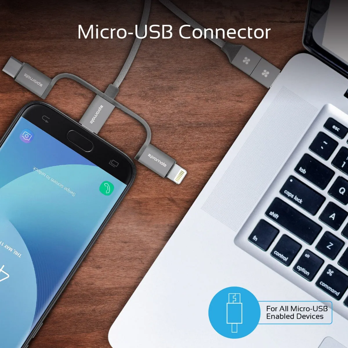 6-in-1 Smart USB Cable for Charging and Data Transfer