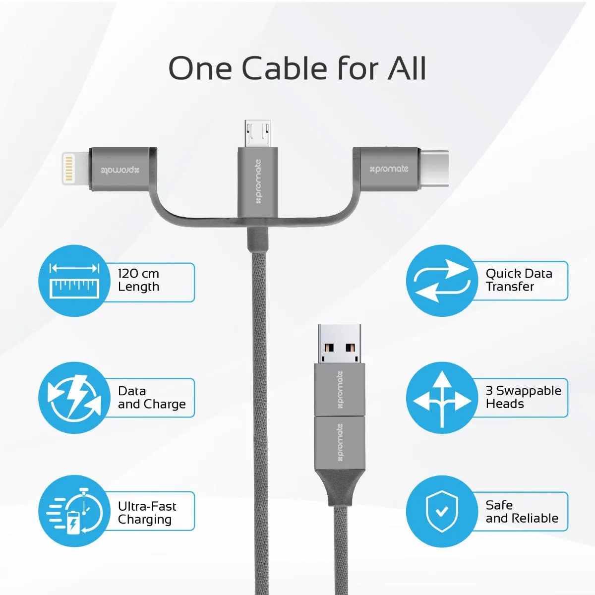 6-in-1 Smart USB Cable for Charging and Data Transfer