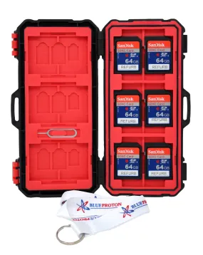 6-Pack SanDisk 64GB SDXC Card in Polycarbonate Carrying Case with BlueProton Lanyard (Refurbished)
