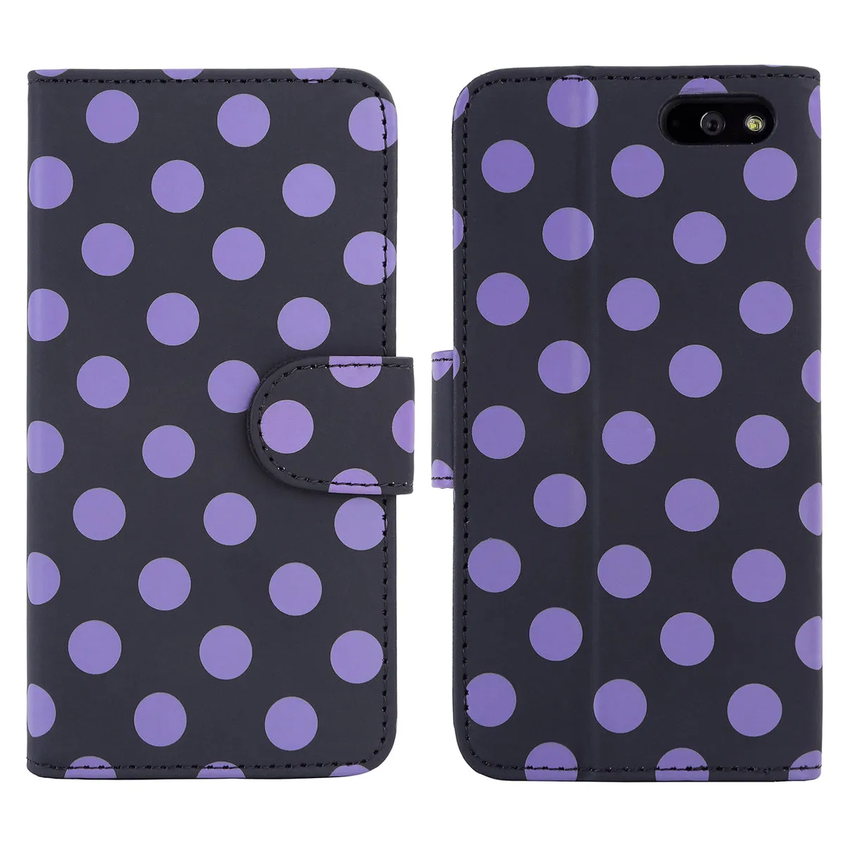 Amazon Fire Leather Book Case-Purple/Black