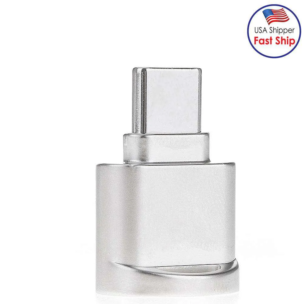 AMZER USB Type-C 3.1 to Micro SD Card (TF Card) Reader Adapter OTG Function - Silver