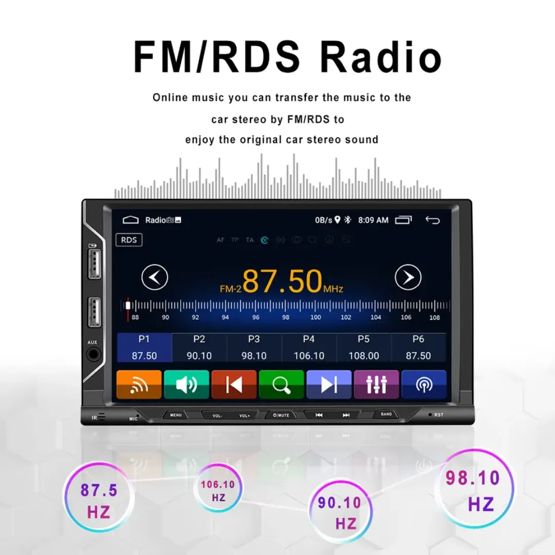 Android Car Stereo Apple Carplay Bluetooth GPS 6 USB Ports 2DIN