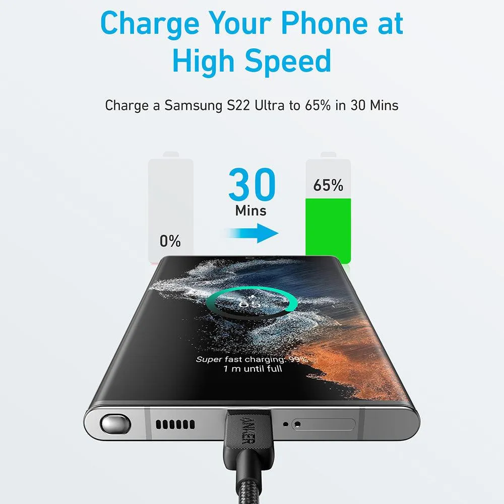 Anker 322 A81F5H11 Type-C To Type-C Cable 60W Fast Charging 0.9m