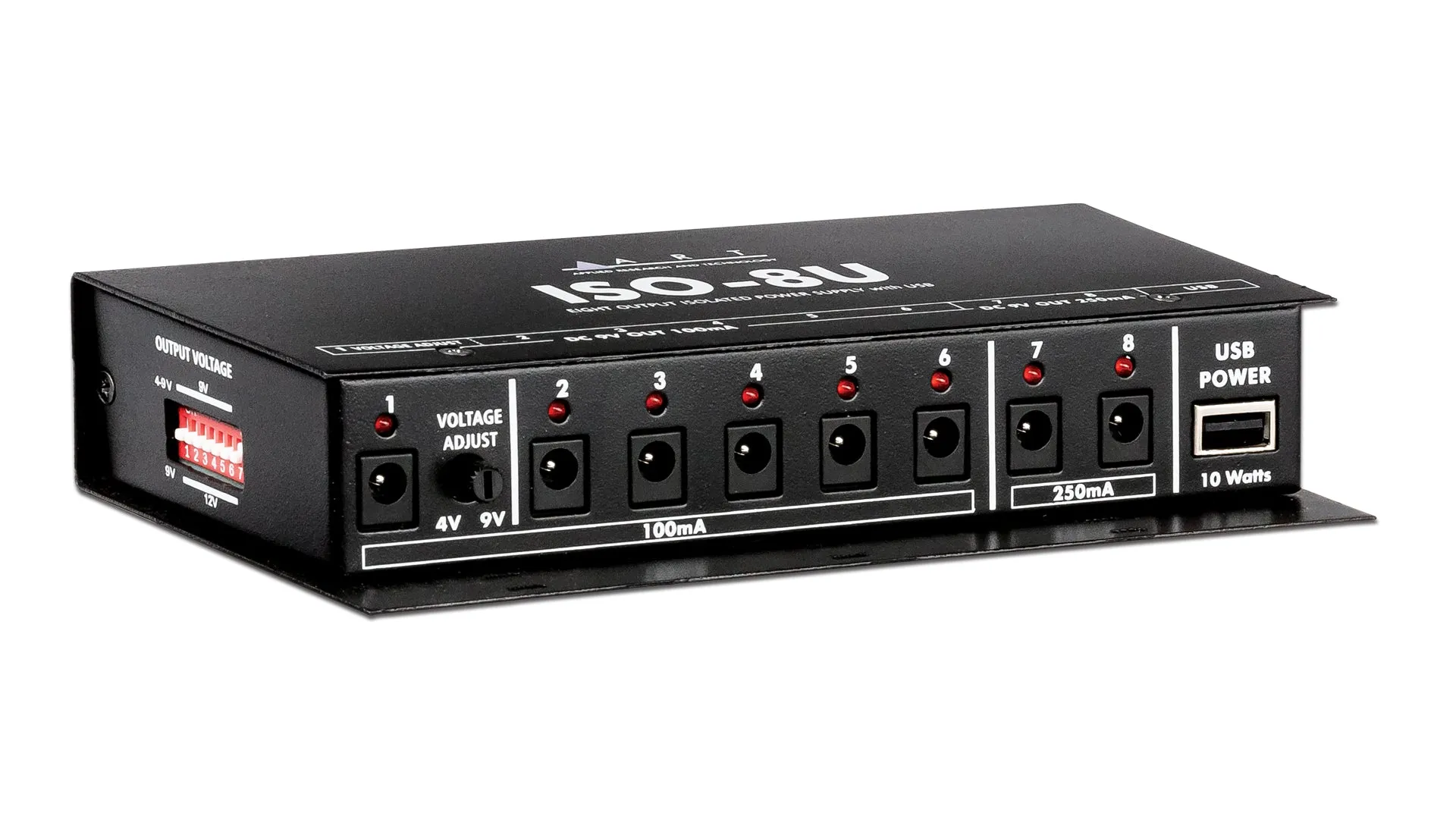 ART ISO-8U Pedal Board Power Supply w/ USB Outlet