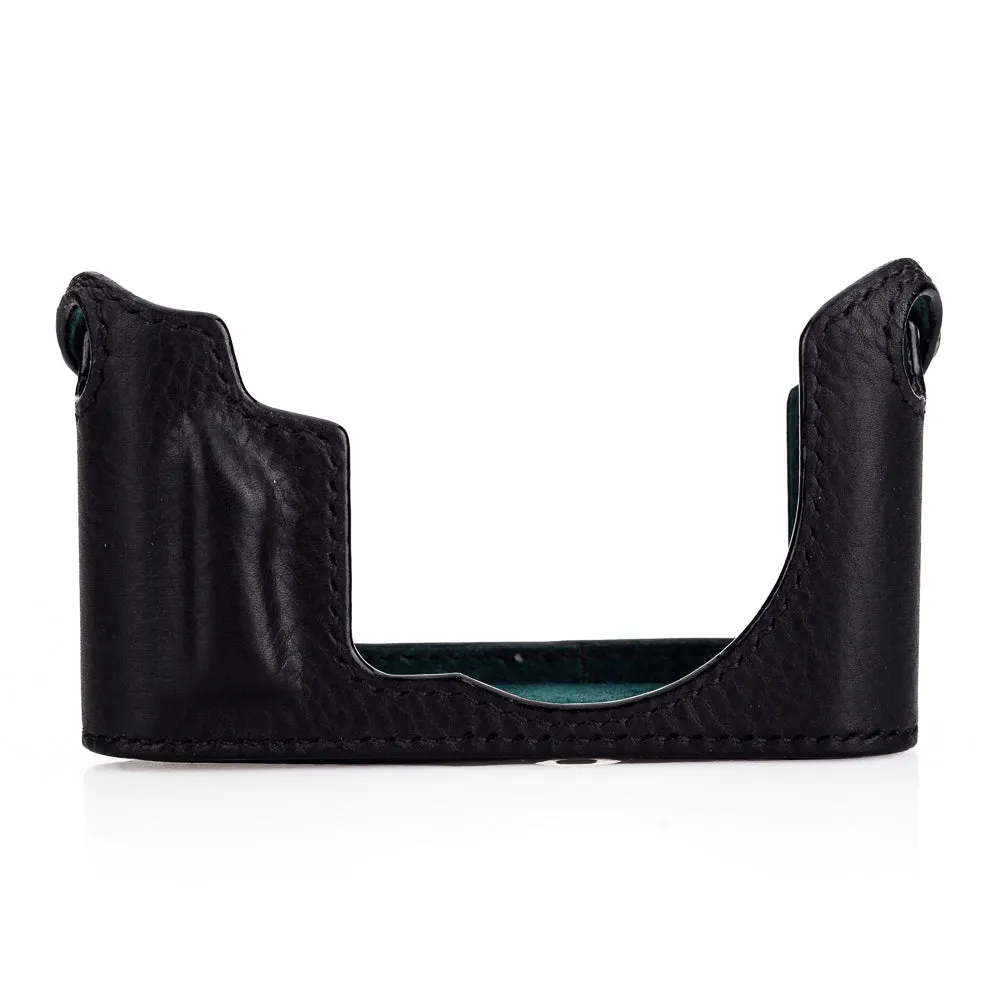 Arte di Mano Half Case for Leica CL with Battery Access Door - Minerva Black with Black Stitching