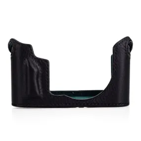 Arte di Mano Half Case for Leica CL with Battery Access Door - Minerva Black with Black Stitching