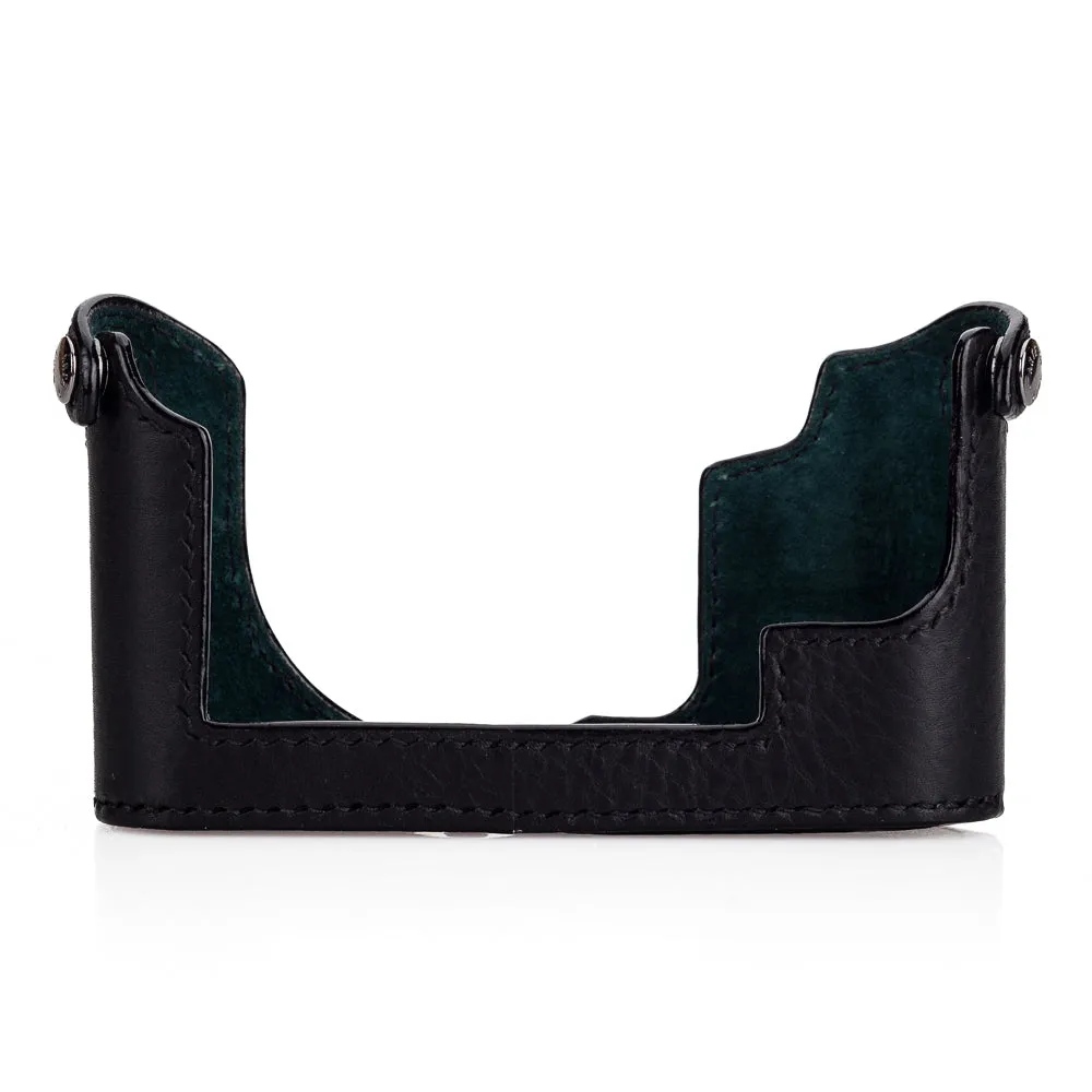 Arte di Mano Half Case for Leica CL with Battery Access Door - Minerva Black with Black Stitching