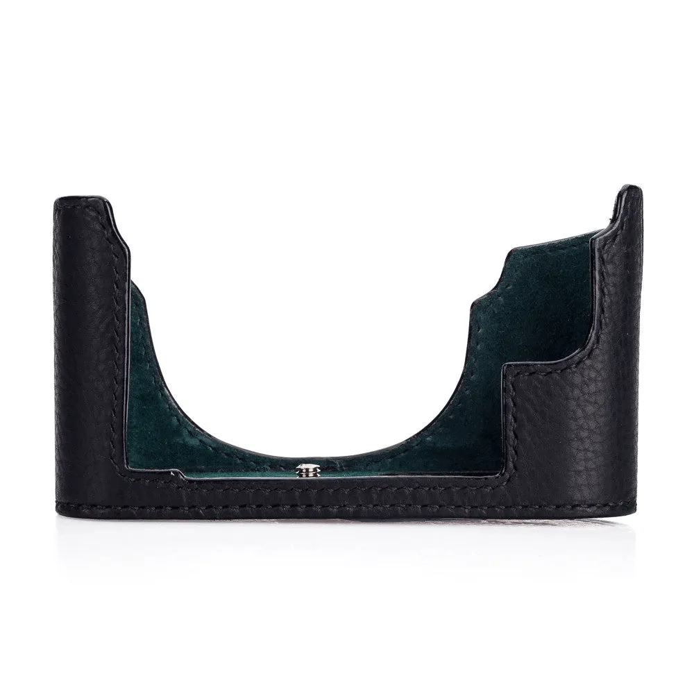 Arte di Mano Half Case for Leica M10 with Battery Access Door - Minerva Black with Black Stitching