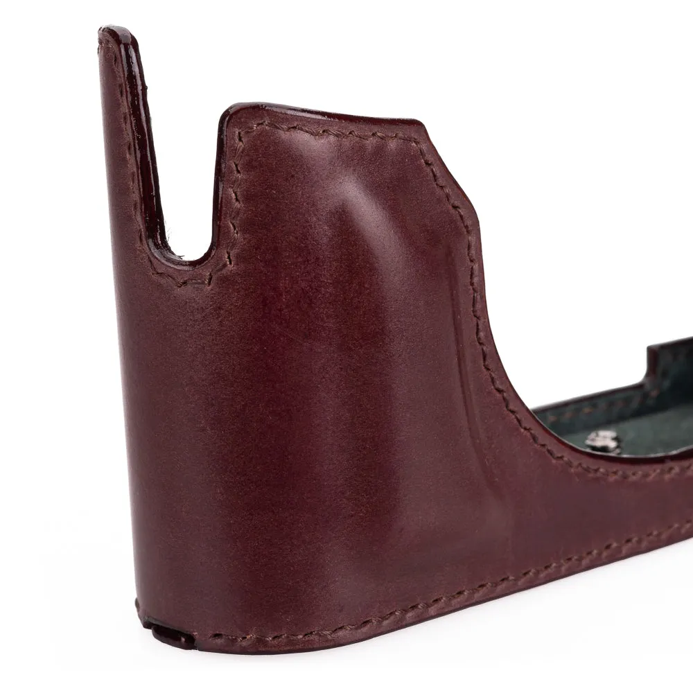 Arte di Mano Half Case for Leica M11 with Advanced Battery Access Door - Italian Shell Cordovan Burgundy