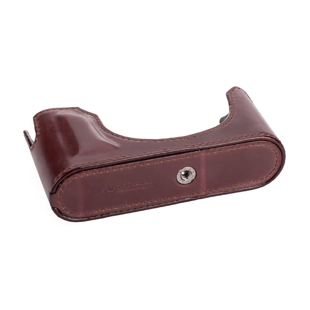 Arte di Mano Half Case for Leica M11 with Advanced Battery Access Door - Italian Shell Cordovan Burgundy