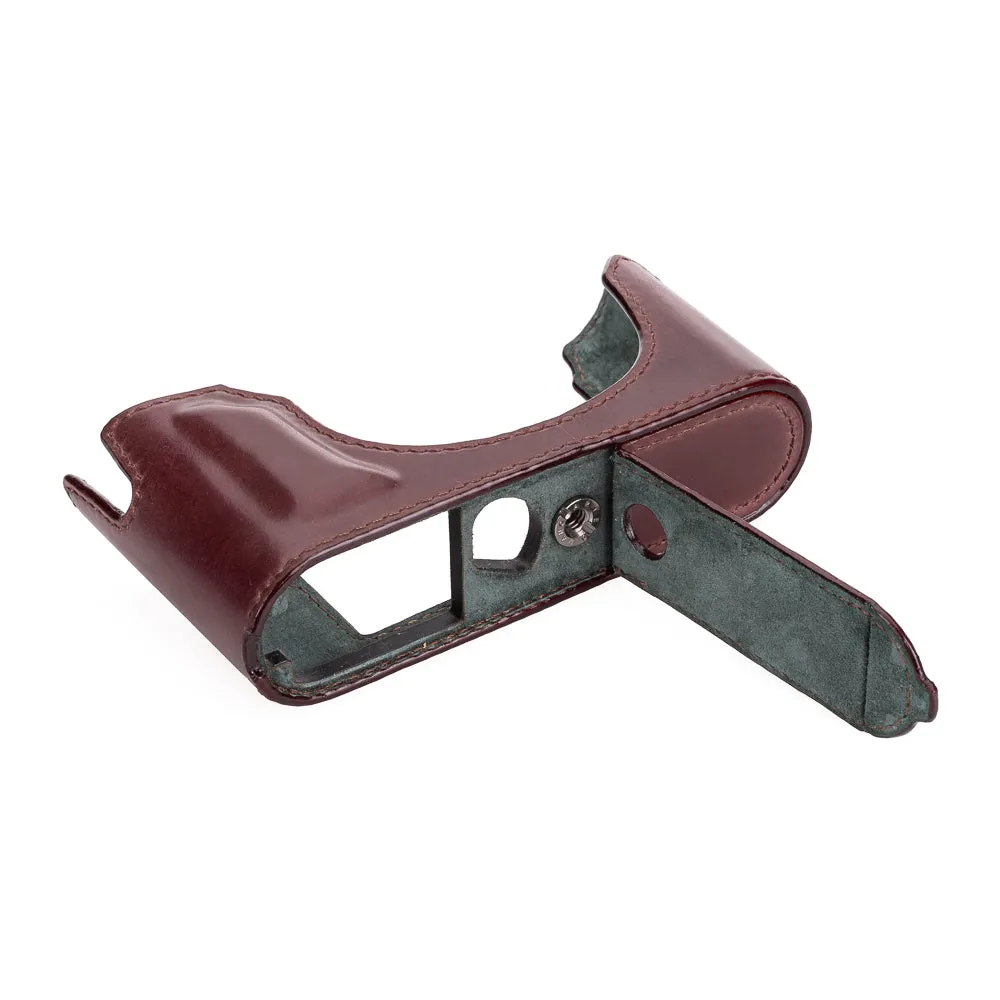 Arte di Mano Half Case for Leica M11 with Advanced Battery Access Door - Italian Shell Cordovan Burgundy
