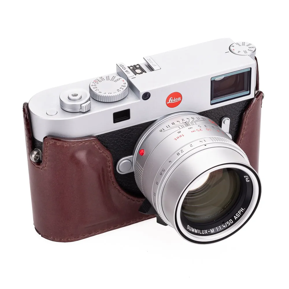 Arte di Mano Half Case for Leica M11 with Advanced Battery Access Door - Italian Shell Cordovan Burgundy
