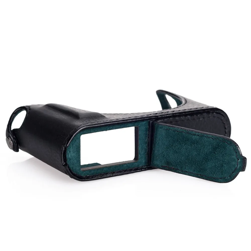 Arte di Mano Leica Q (Typ 116) Half Case with Battery Access Door - Minerva Black with Black Stitching
