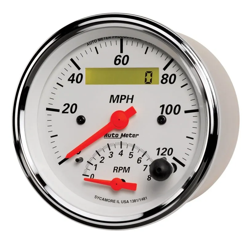 Auto Meter Arctic White Tachometer / Speedometer Combo - 3-3/8 in.