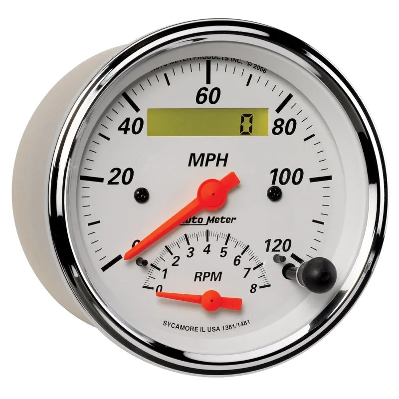 Auto Meter Arctic White Tachometer / Speedometer Combo - 3-3/8 in.
