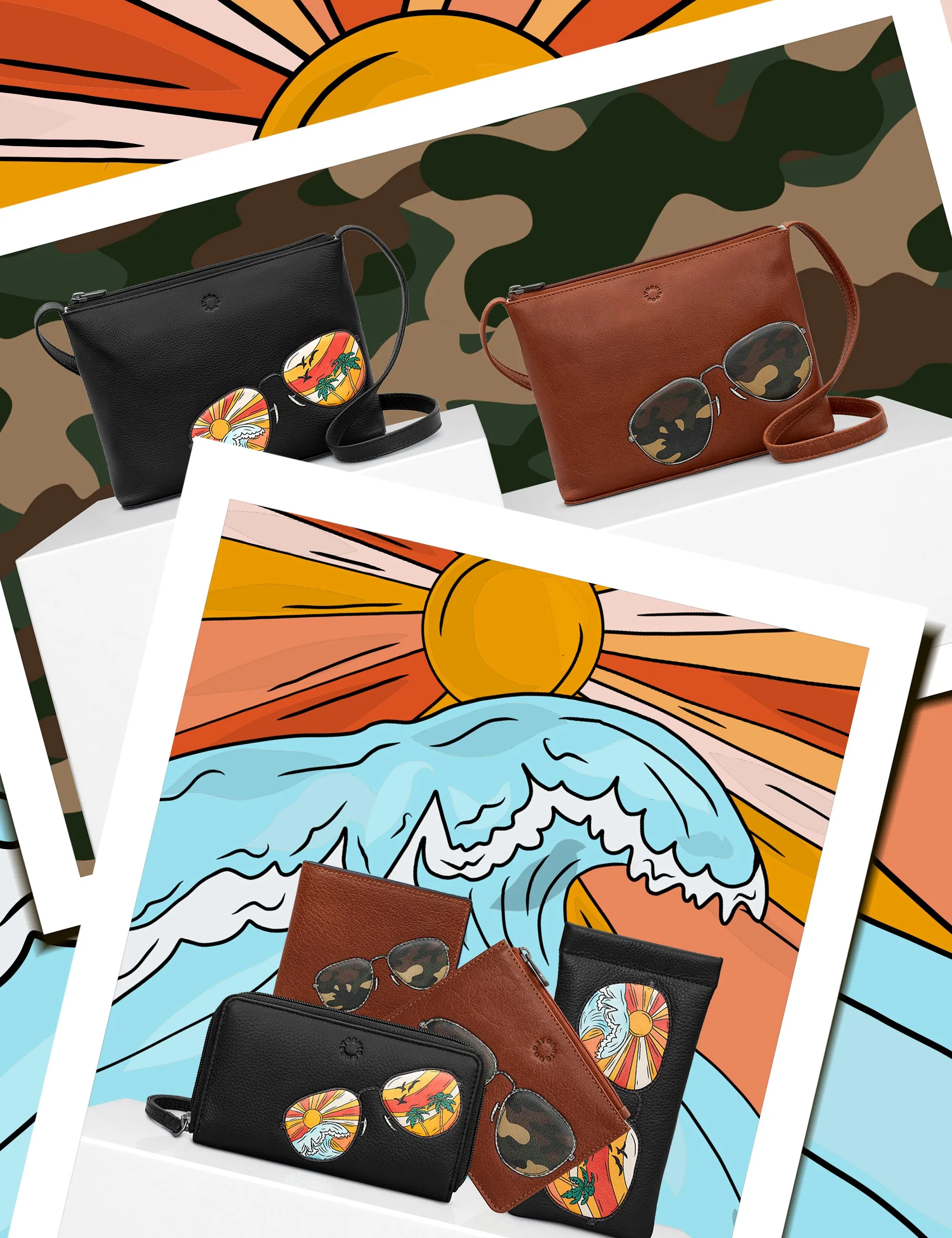 Aviators Brown Leather Wallet