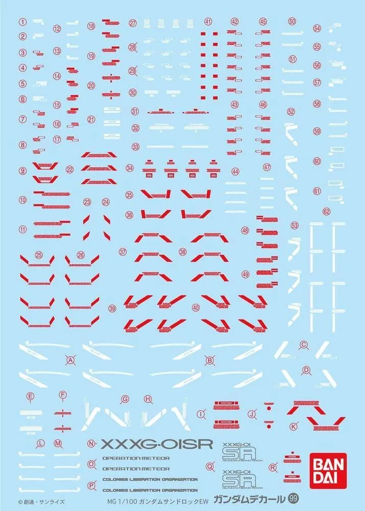 Bandai Gundam Decal GD-99 Gundam Sandrock EW MG 1/100 Decal