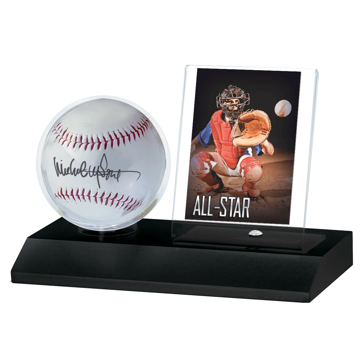 Baseball & Card Wood Display Holder