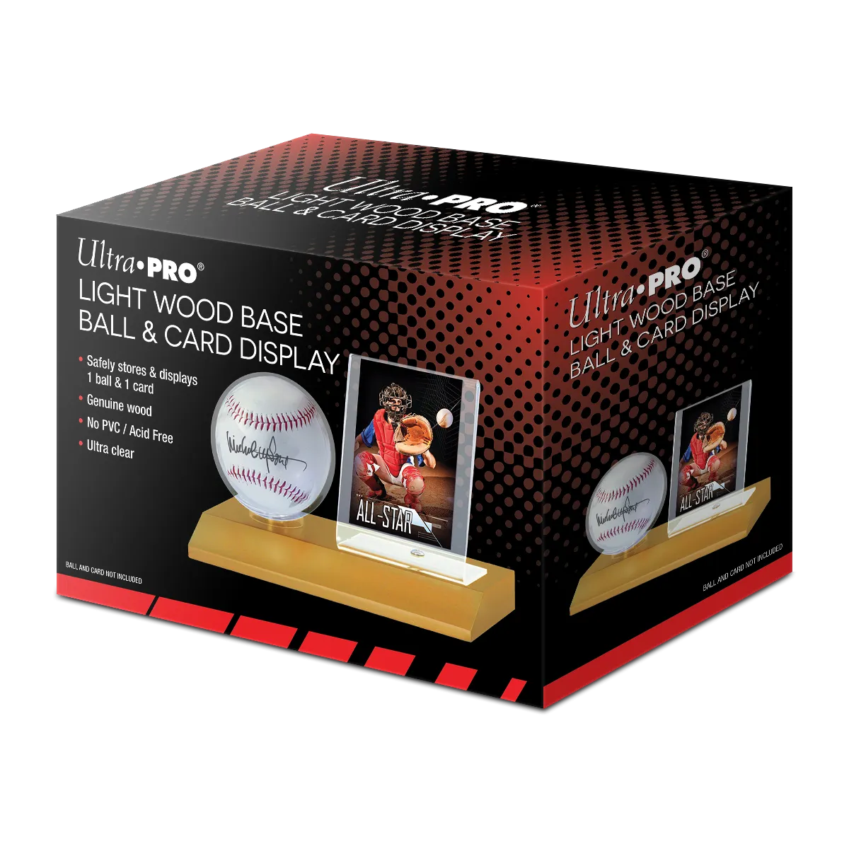 Baseball & Card Wood Display Holder