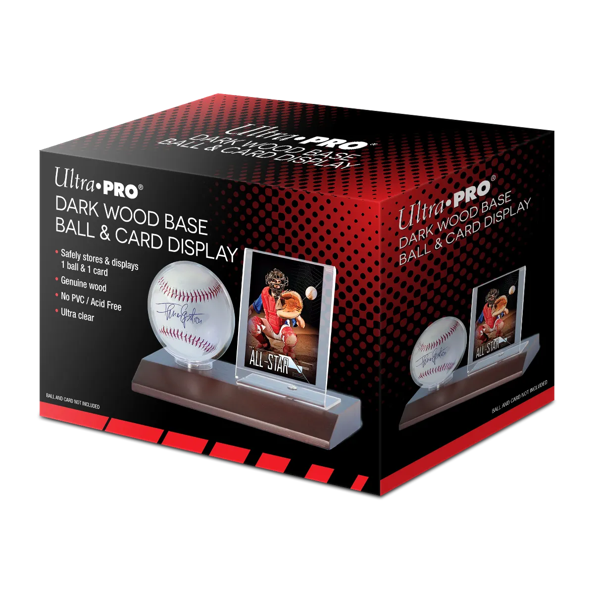 Baseball & Card Wood Display Holder