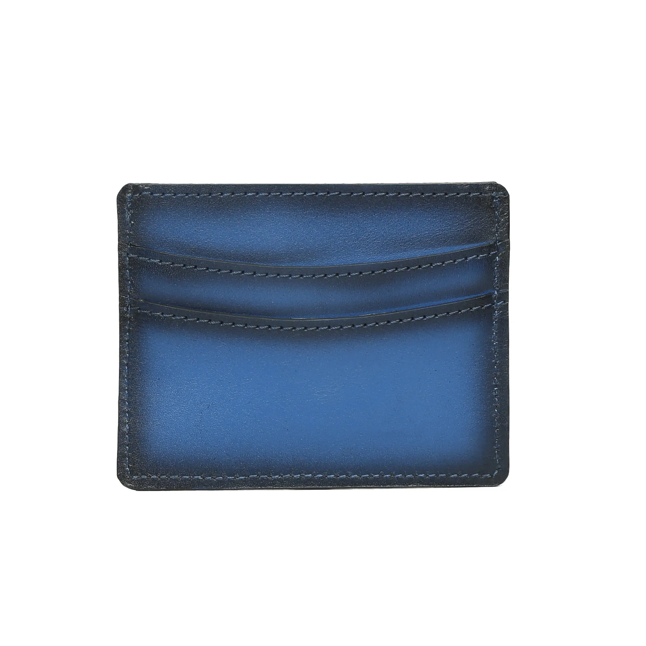 Blue Hand Painted With Metal Lion Unisex Card Holder By Brune & Bareskin