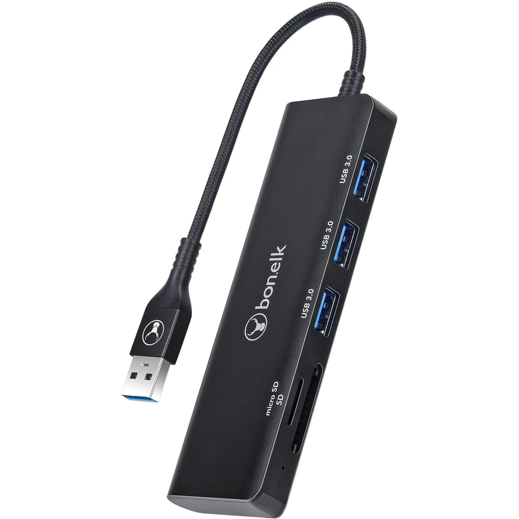 Bonelk Long-Life USB-A to 3 Port Hub and SD Card Reader