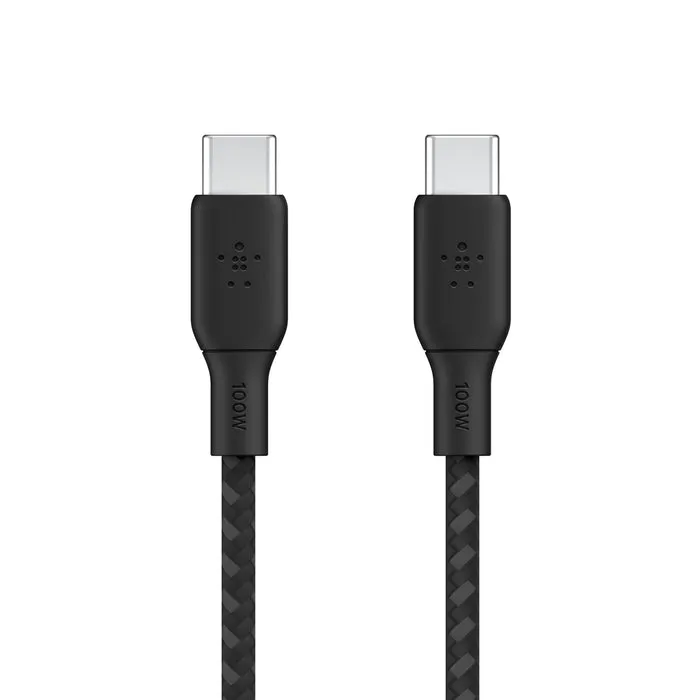 Cable BoostCharge Pro Flex 100W USB-C a USB-C de silicona y trenzado de Belkin 2 metros negro