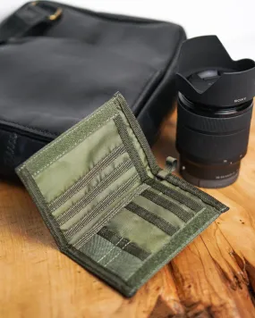 Chameleon Velcro Bifold Mens Wallet-Military Tactical Men Wallet- Canvas Thin Front Pocket Travel Bi-Fold Wallet-Best Nylon Travel Pouch-Olive