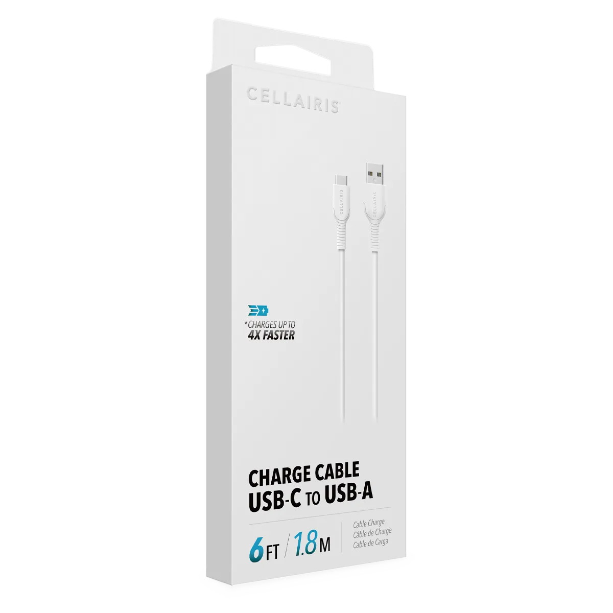Charge Cable - 6FT USB-C to USB-A 18W White Cables