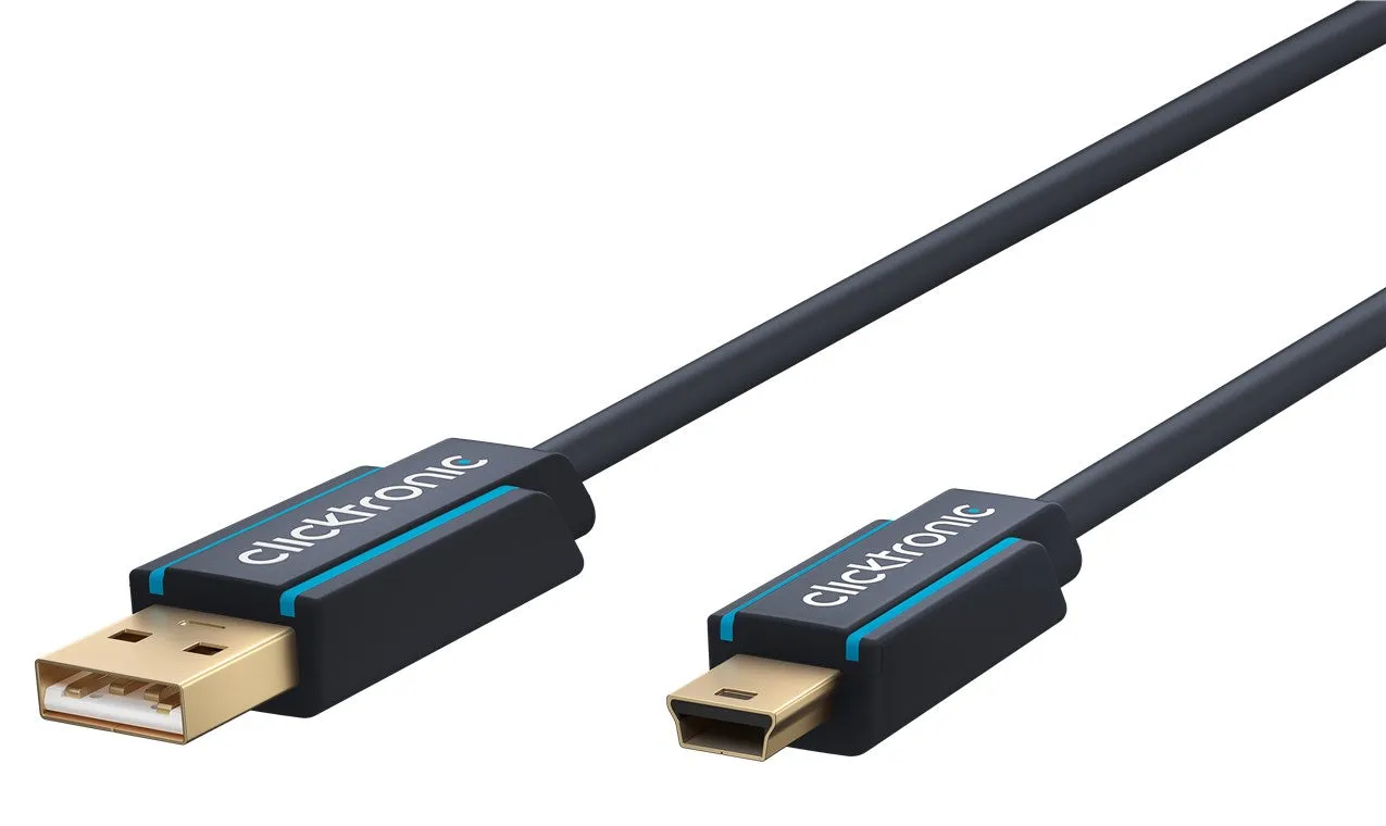 Clicktronic USB A į USB Mini B 2.0 signalinis kabelis- adapteris