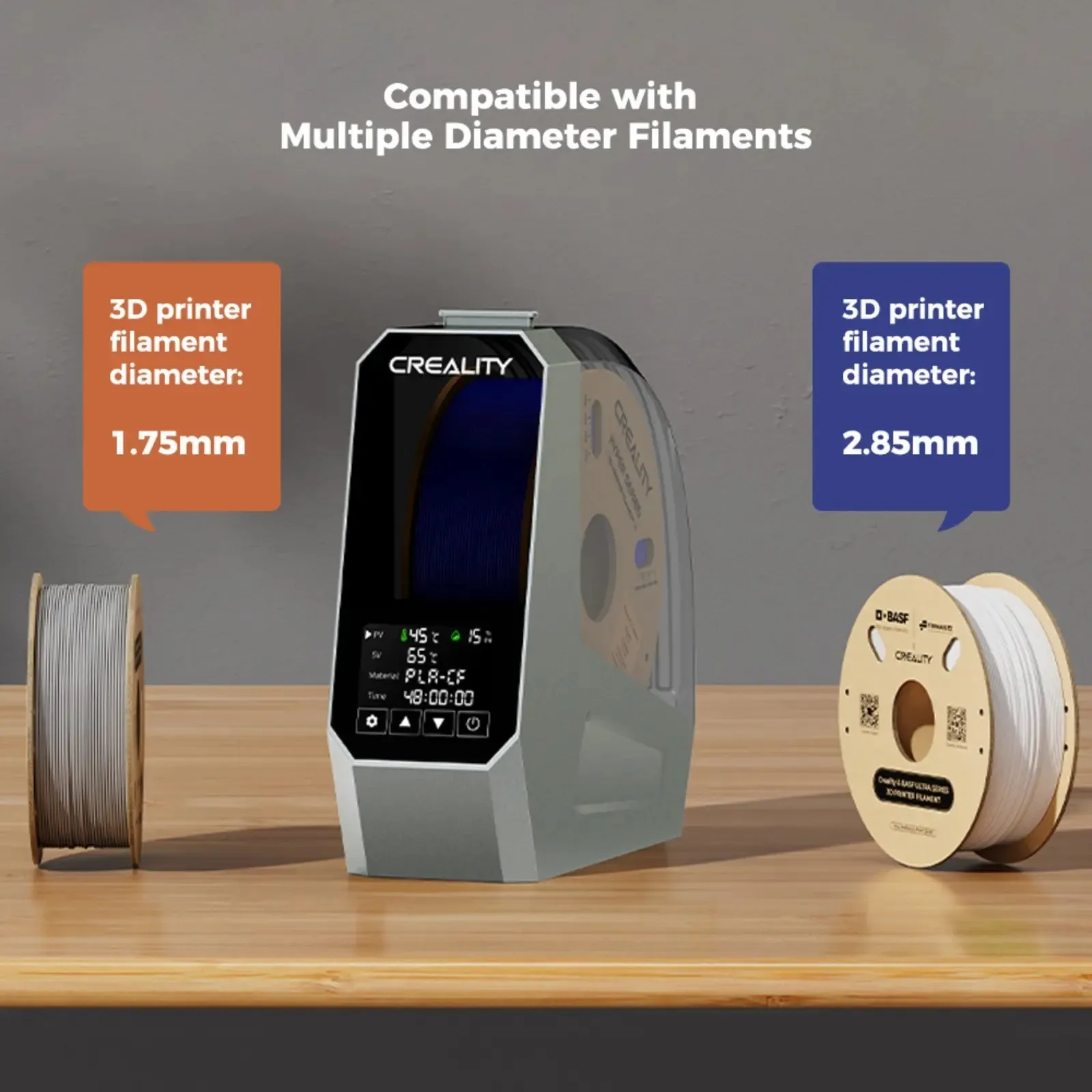 Creality Space PI Filament Dryer Box, 3D Printing Filament Storage with Built-in Fan, 3.7” Touch Screen, 360℃ PTC Heating
