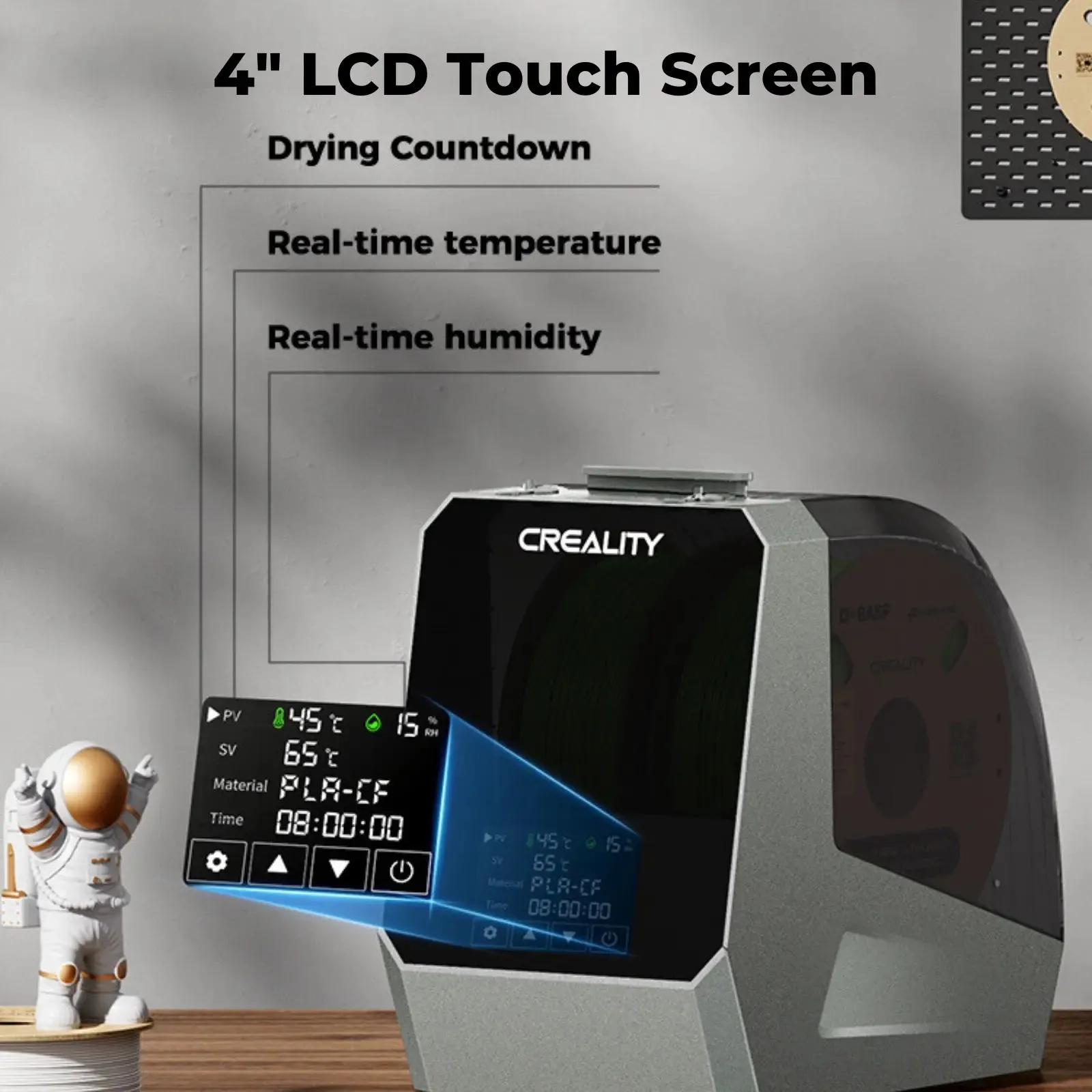 Creality Space PI Filament Dryer Plus, 2 Spools 3D Printing Filament Storage with Built-in Fan