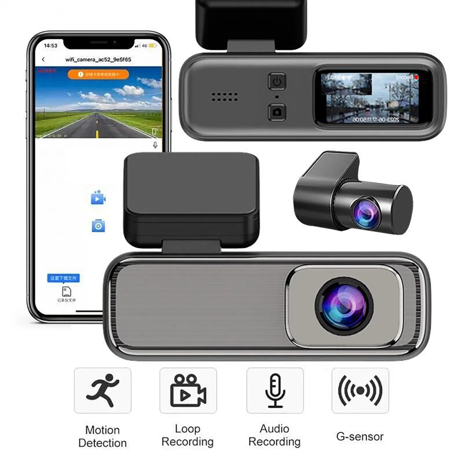 Dash Cam 2K WiFi Car Camera Super Night Vision Dashcam G-Sensor