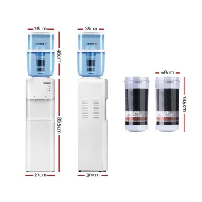 Devanti 22L Water Cooler Dispenser Hot Cold Taps Purifier Filter