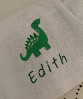 Dinosaur (Green) Canvas Trug - Toy Storage Tub - Personalised