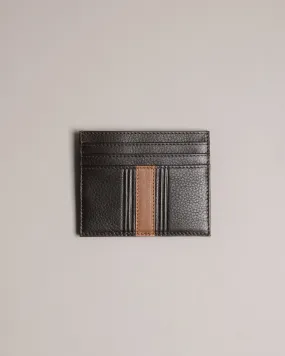 Evet Striped Card Holder Brn-Choc