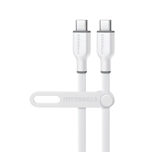 Flexi Pro USB-C to USB-C Soft-Touch Silicone Fast Charge Cable | 15ft | White